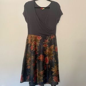 ModCloth Floral Navy Dress
